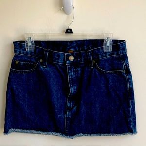 Free People frayed denim skirt